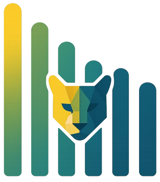 SNIKAR’s geometric cougar and data-bar emblem